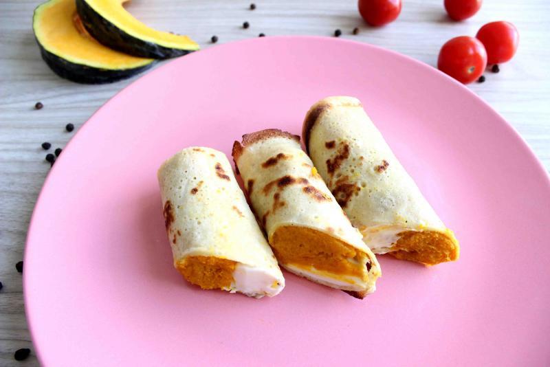 Panqueca de Abóbora com Requeijão Cremoso